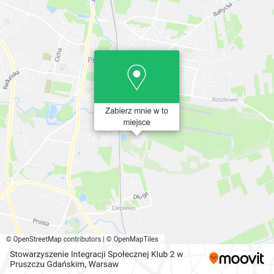 Mapa Stowarzyszenie Integracji Społecznej Klub 2 w Pruszczu Gdańskim