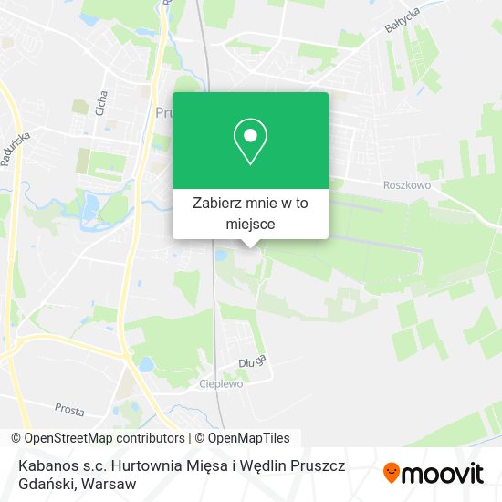 Mapa Kabanos s.c. Hurtownia Mięsa i Wędlin Pruszcz Gdański