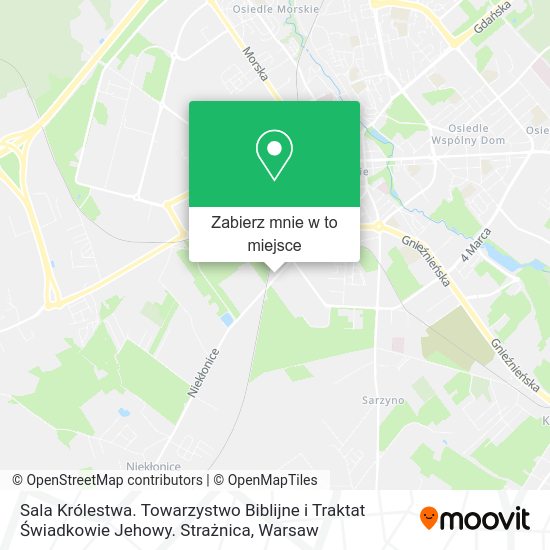 Mapa Sala Królestwa. Towarzystwo Biblijne i Traktat Świadkowie Jehowy. Strażnica