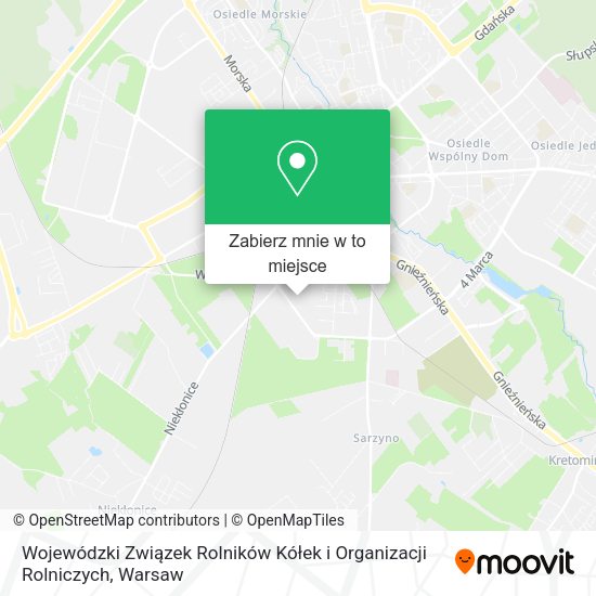 Mapa Wojewódzki Związek Rolników Kółek i Organizacji Rolniczych