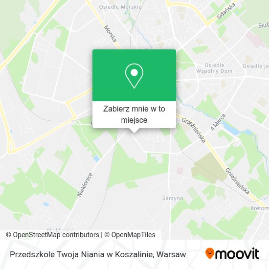 Mapa Przedszkole Twoja Niania w Koszalinie