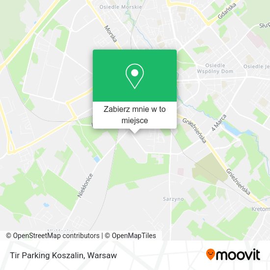 Mapa Tir Parking Koszalin