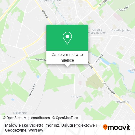 Mapa Małowiejska Violetta, mgr inż. Usługi Projektowe i Geodezyjne