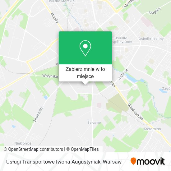 Mapa Usługi Transportowe Iwona Augustyniak