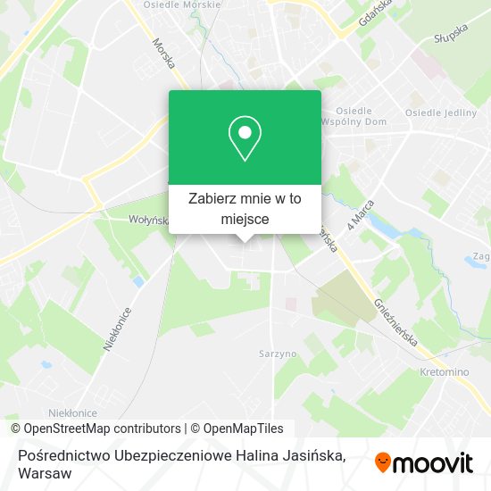 Mapa Pośrednictwo Ubezpieczeniowe Halina Jasińska