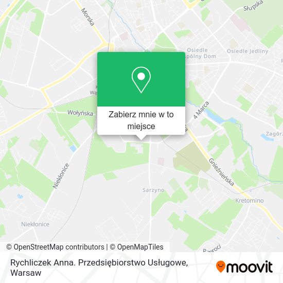 Mapa Rychliczek Anna. Przedsiębiorstwo Usługowe