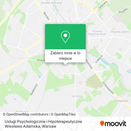 Mapa Usługi Psychologiczne i Hipoterapeutyczne Wiesława Adamska