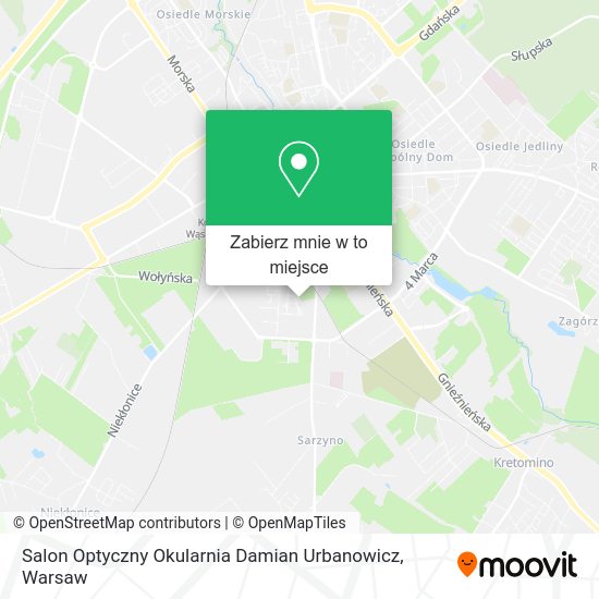 Mapa Salon Optyczny Okularnia Damian Urbanowicz