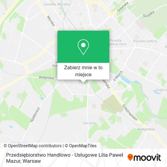 Mapa Przedsiębiorstwo Handlowo - Usługowe Lilia Paweł Mazur