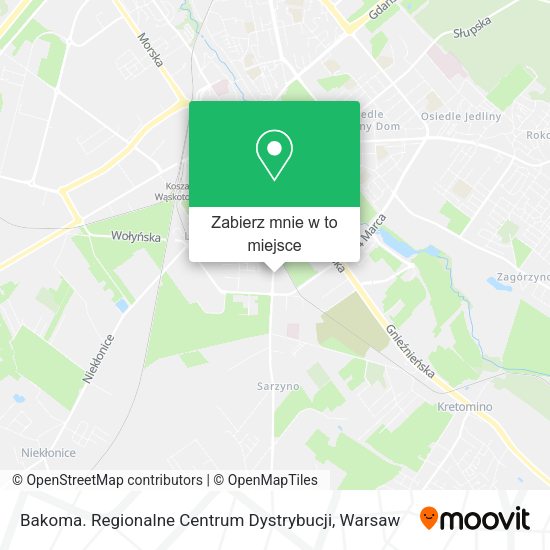 Mapa Bakoma. Regionalne Centrum Dystrybucji