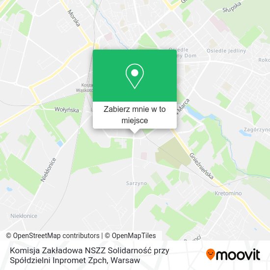 Mapa Komisja Zakładowa NSZZ Solidarność przy Spółdzielni Inpromet Zpch