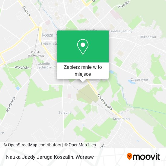 Mapa Nauka Jazdy Jaruga Koszalin