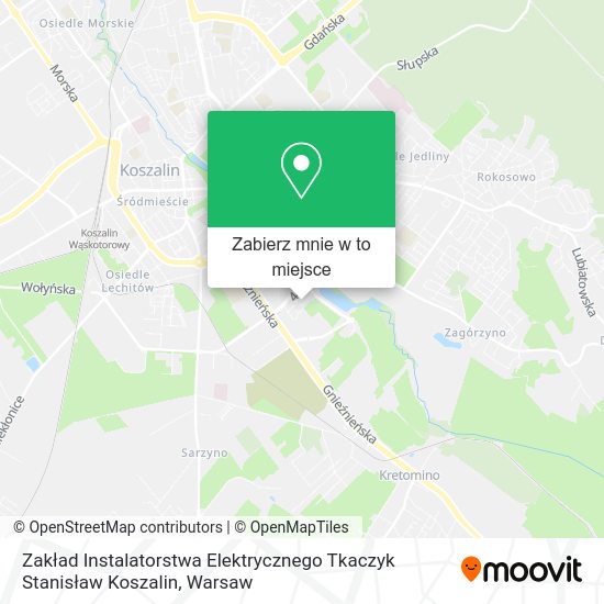 Mapa Zakład Instalatorstwa Elektrycznego Tkaczyk Stanisław Koszalin