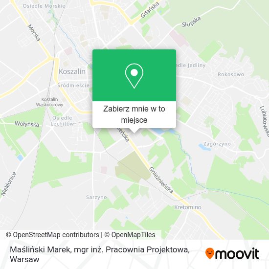 Mapa Maśliński Marek, mgr inż. Pracownia Projektowa