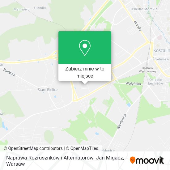 Mapa Naprawa Rozrusznków i Alternatorów. Jan Migacz