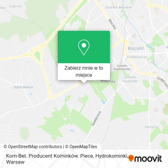 Mapa Kom-Bet. Producent Kominków. Piece, Hydrokominki