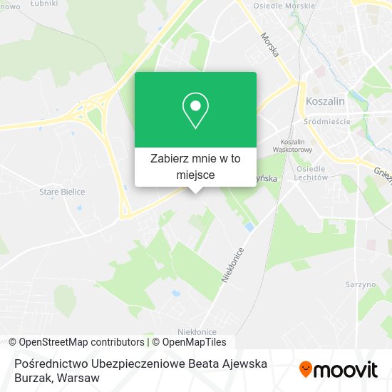 Mapa Pośrednictwo Ubezpieczeniowe Beata Ajewska Burzak