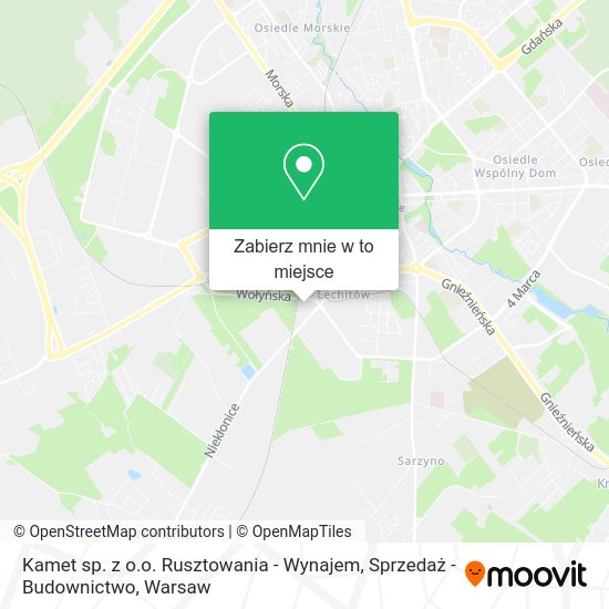 Mapa Kamet sp. z o.o. Rusztowania - Wynajem, Sprzedaż - Budownictwo