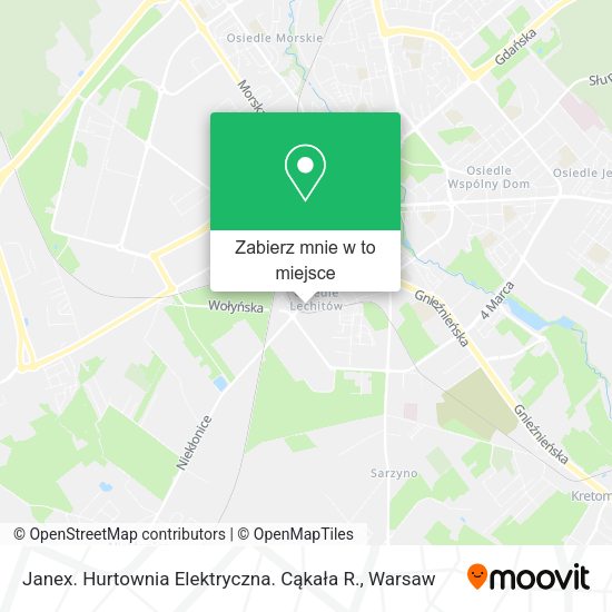 Mapa Janex. Hurtownia Elektryczna. Cąkała R.