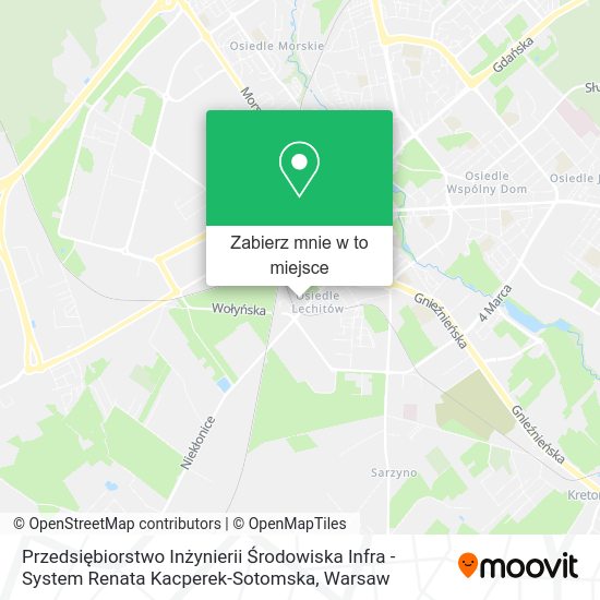 Mapa Przedsiębiorstwo Inżynierii Środowiska Infra - System Renata Kacperek-Sotomska