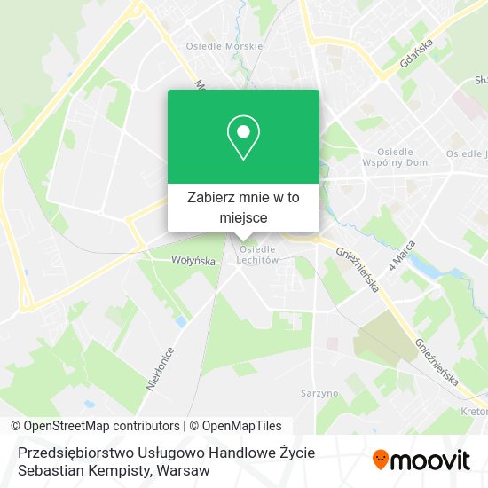 Mapa Przedsiębiorstwo Usługowo Handlowe Życie Sebastian Kempisty