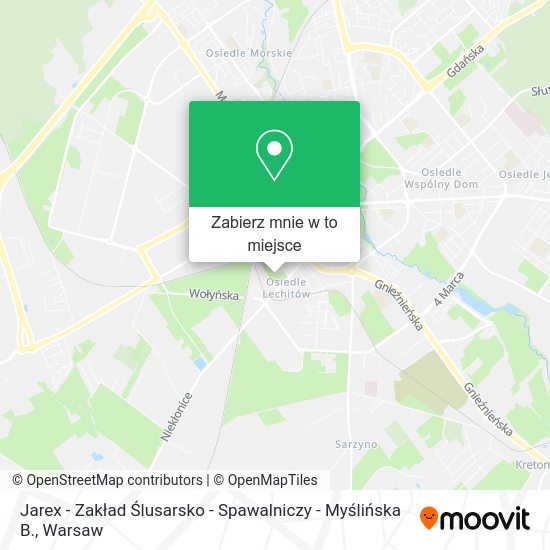 Mapa Jarex - Zakład Ślusarsko - Spawalniczy - Myślińska B.