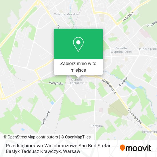 Mapa Przedsiębiorstwo Wielobranżowe San Bud Stefan Baslyk Tadeusz Krawczyk