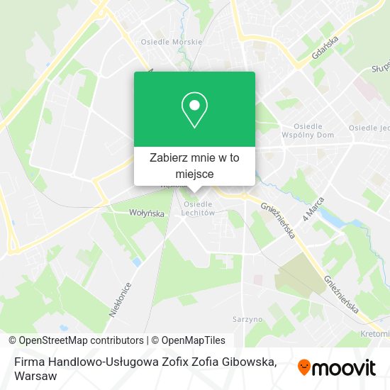 Mapa Firma Handlowo-Usługowa Zofix Zofia Gibowska