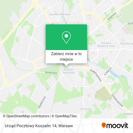 Mapa Urząd Pocztowy Koszalin 14