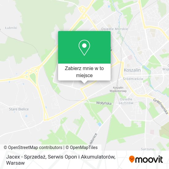 Mapa Jacex - Sprzedaż, Serwis Opon i Akumulatorów