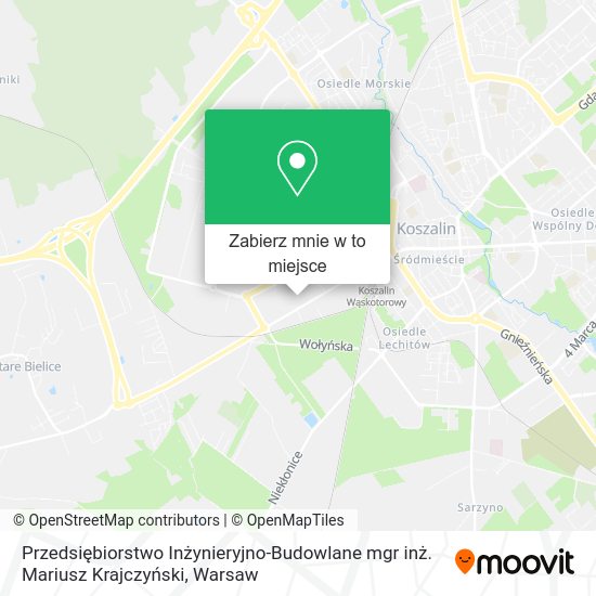 Mapa Przedsiębiorstwo Inżynieryjno-Budowlane mgr inż. Mariusz Krajczyński