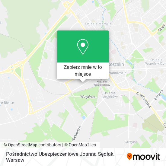 Mapa Pośrednictwo Ubezpieczeniowe Joanna Sędłak