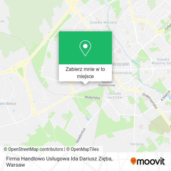 Mapa Firma Handlowo Usługowa Ida Dariusz Zięba