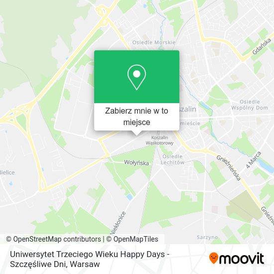 Mapa Uniwersytet Trzeciego Wieku Happy Days - Szczęśliwe Dni