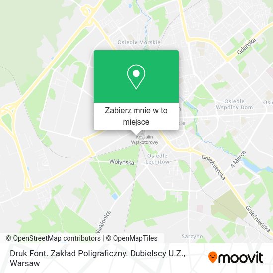 Mapa Druk Font. Zakład Poligraficzny. Dubielscy U.Z.