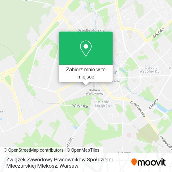 Mapa Związek Zawodowy Pracowników Spółdzielni Mleczarskiej Mlekosz