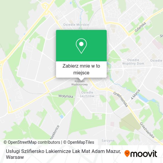 Mapa Usługi Szlifiersko Lakiernicze Lak Mat Adam Mazur