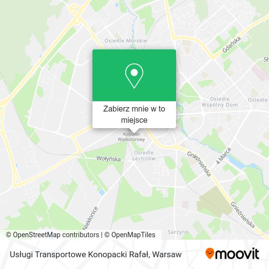 Mapa Usługi Transportowe Konopacki Rafał