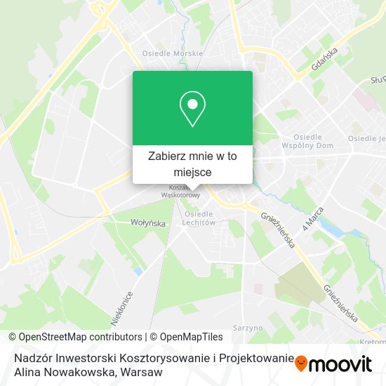 Mapa Nadzór Inwestorski Kosztorysowanie i Projektowanie Alina Nowakowska