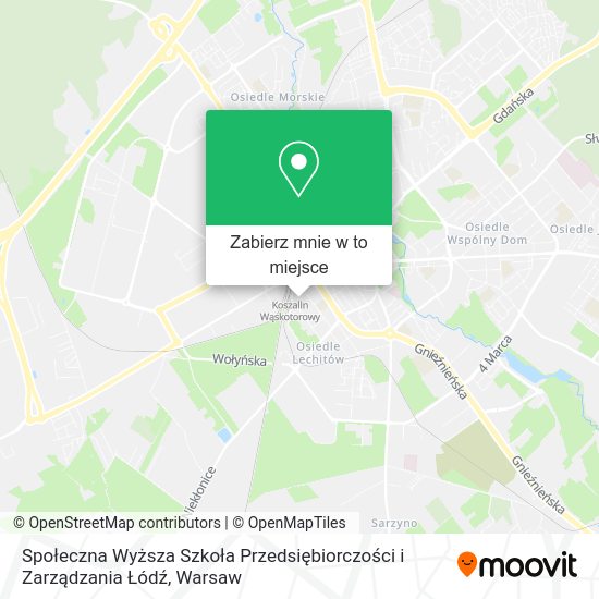 Mapa Społeczna Wyższa Szkoła Przedsiębiorczości i Zarządzania Łódź