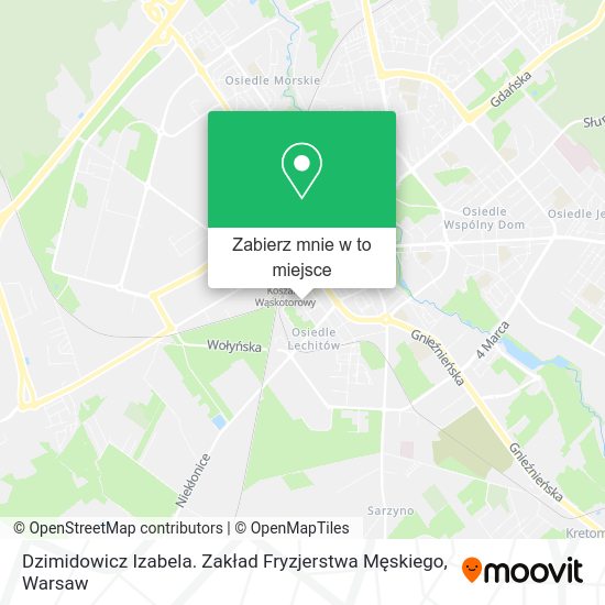 Mapa Dzimidowicz Izabela. Zakład Fryzjerstwa Męskiego