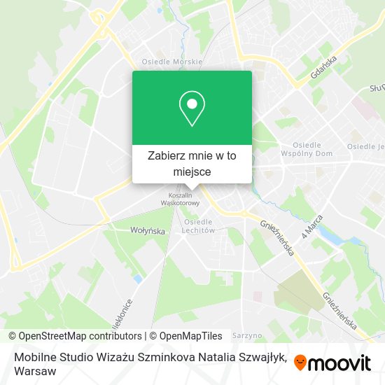 Mapa Mobilne Studio Wizażu Szminkova Natalia Szwajłyk