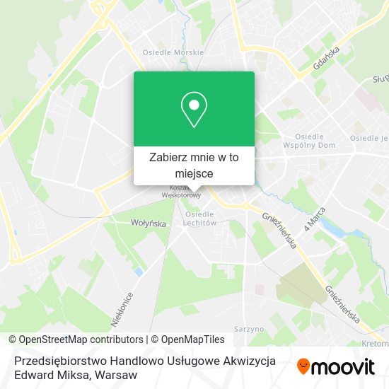 Mapa Przedsiębiorstwo Handlowo Usługowe Akwizycja Edward Miksa