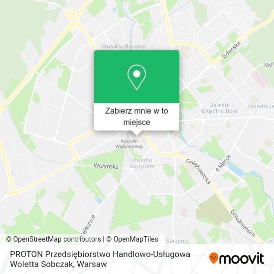 Mapa PROTON Przedsiębiorstwo Handlowo-Usługowa Woletta Sobczak