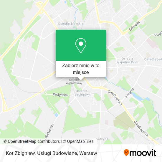 Mapa Kot Zbigniew. Usługi Budowlane