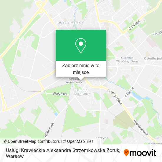 Mapa Uslugi Krawieckie Aleksandra Strzemkowska Zoruk