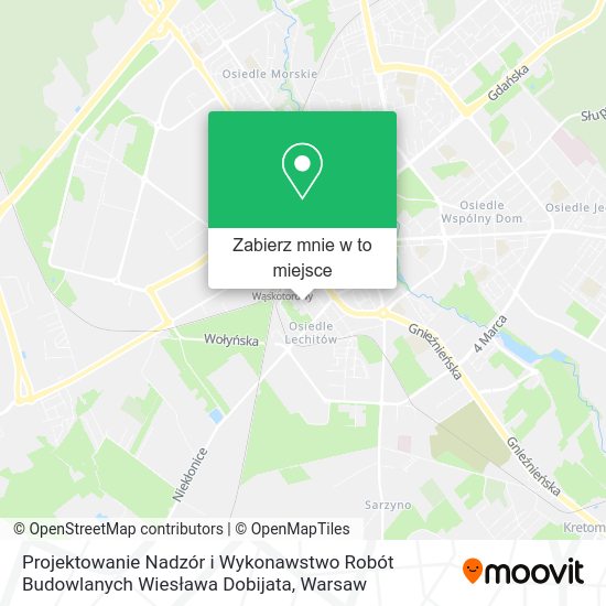 Mapa Projektowanie Nadzór i Wykonawstwo Robót Budowlanych Wiesława Dobijata