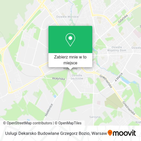 Mapa Usługi Dekarsko Budowlane Grzegorz Bozio