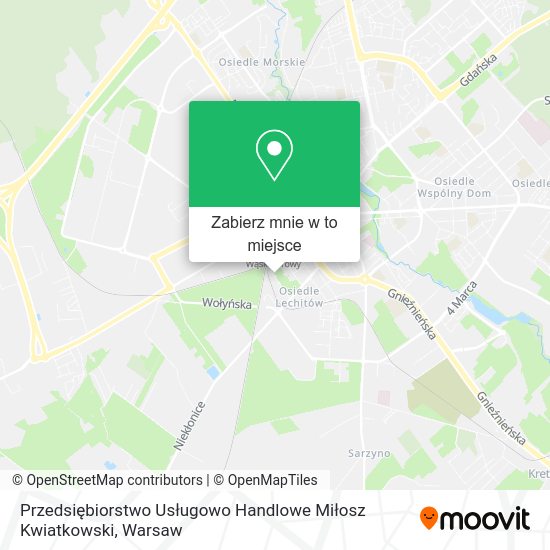 Mapa Przedsiębiorstwo Usługowo Handlowe Miłosz Kwiatkowski