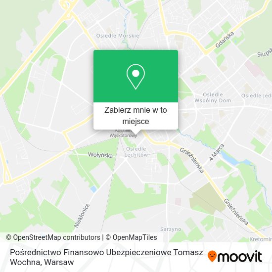 Mapa Pośrednictwo Finansowo Ubezpieczeniowe Tomasz Wochna